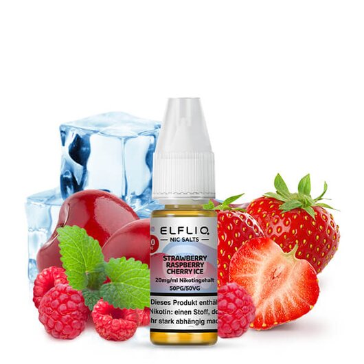 Elfliq by Elfbar Strawberry Raspberry Cherry Ice Nicsalt Liquid